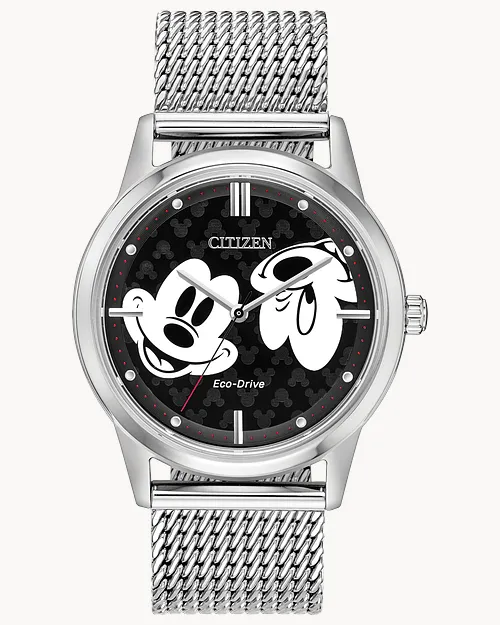 Mickey Mouse Black Dial Stainless Steel Bracelet FE7060-56W | CITIZEN Mickey Mouse Black Dial Stainless Steel Bracelet FE7060-56W | CITIZEN